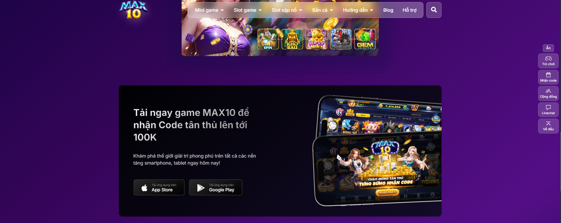 Cách tải ứng dụng max 10 club về điện thoại